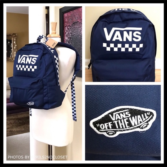 VANS LOGO SKATER LARGE CAMPUS TRAVEL BACKPACK - Picture 2 of 8